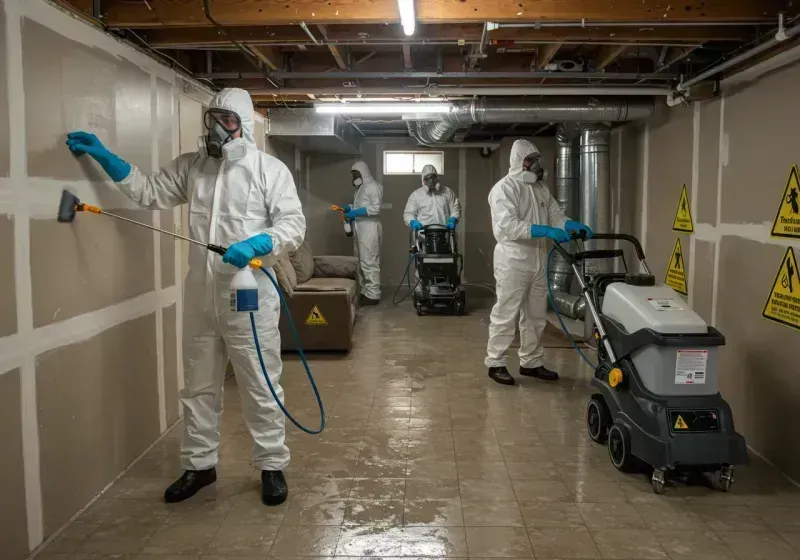 Basement Moisture Removal and Structural Drying process in Sherman County, TX